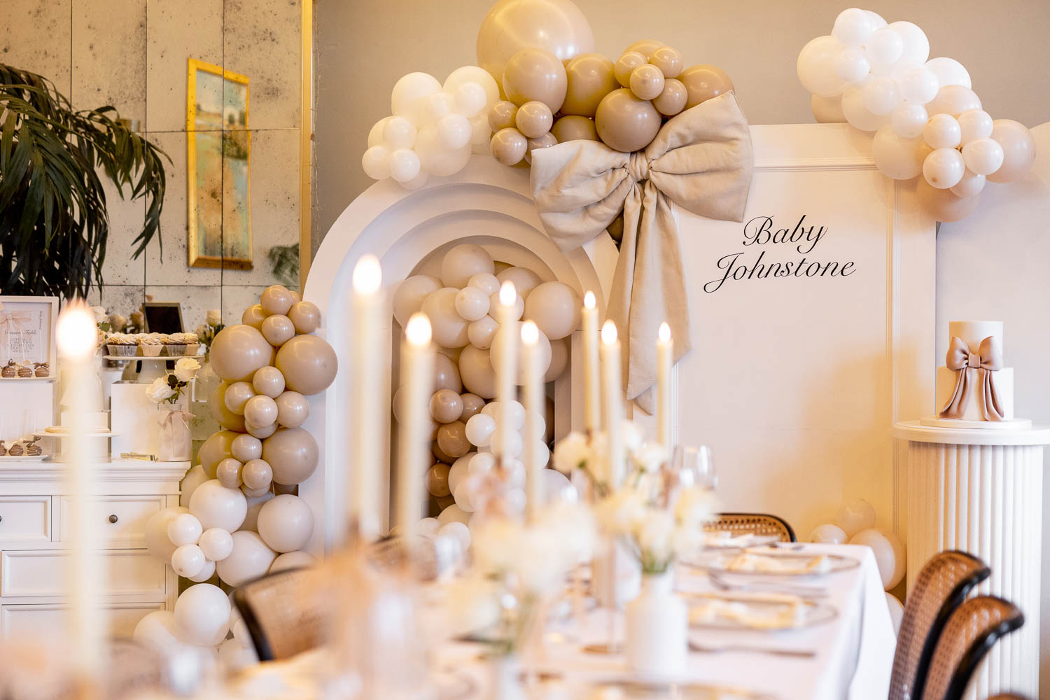 Table setting close up with roses and candles