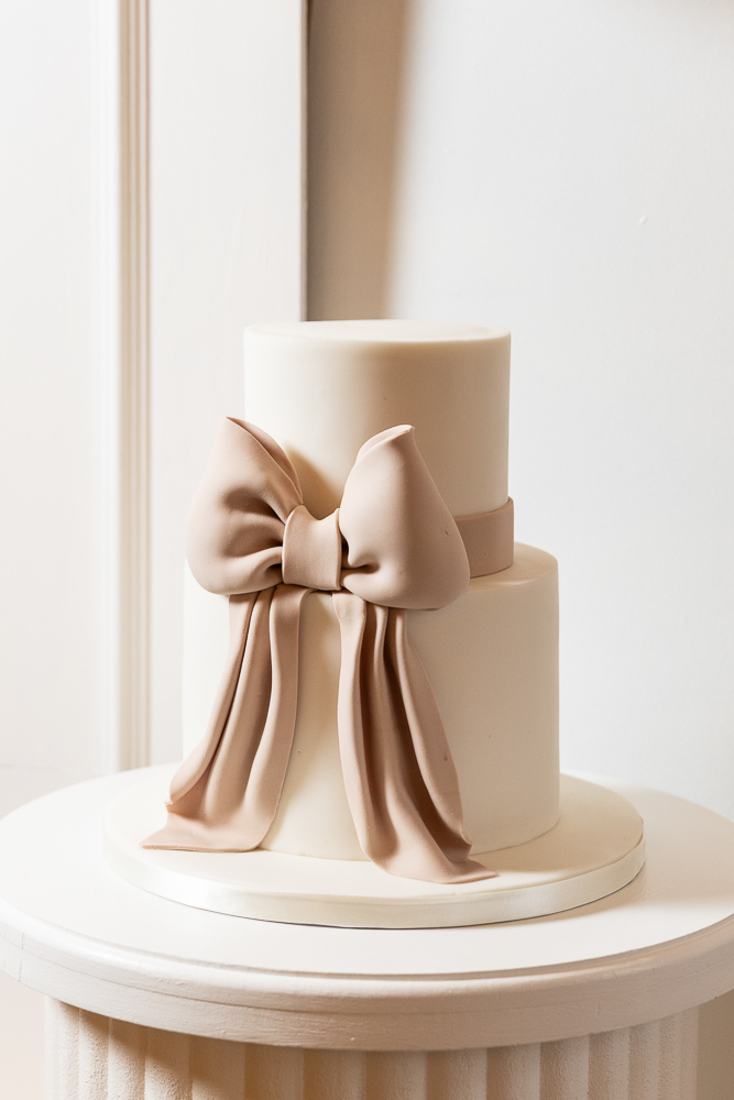 Two tier cake with bow