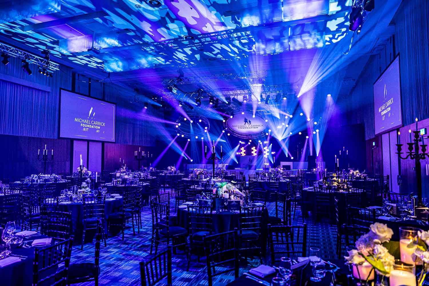 the deansgate manchester hotel blue lighting for event