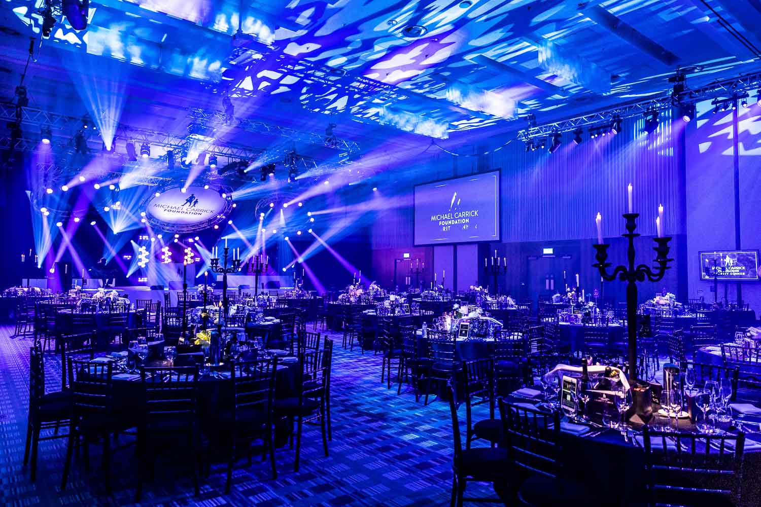 the deansgate manchester hotel blue lighting for event