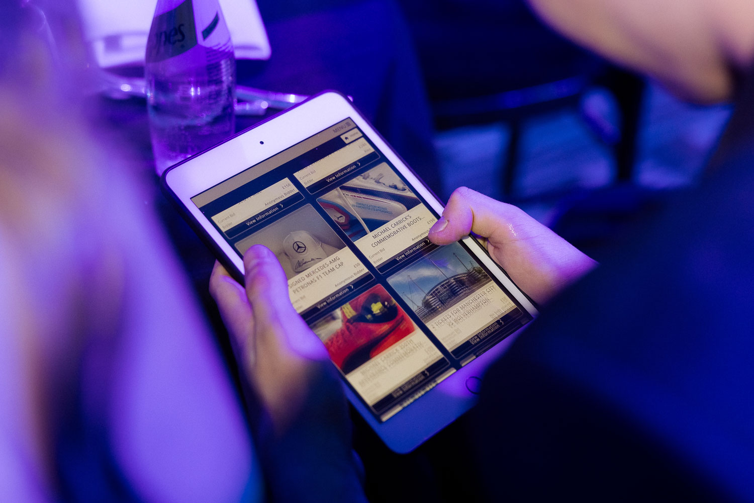 the deansgate manchester hotel blue lighting for event