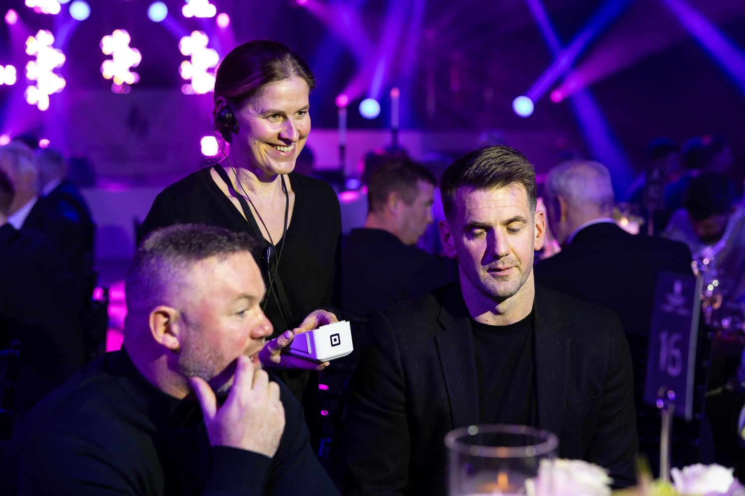 hosts at a charity event at the deansgate hotel manchester