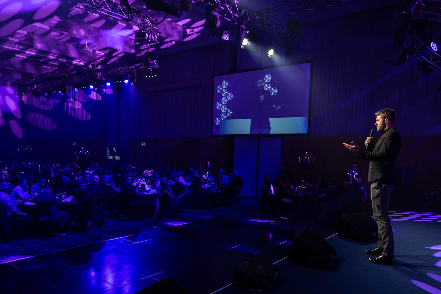 hosts at a charity event at the deansgate hotel manchester