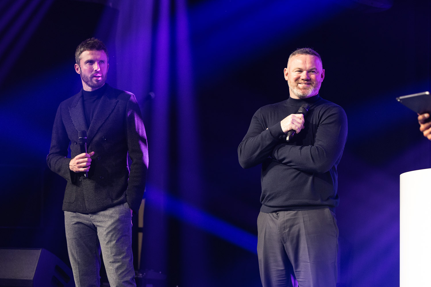 hosts at a charity event at the deansgate hotel manchester