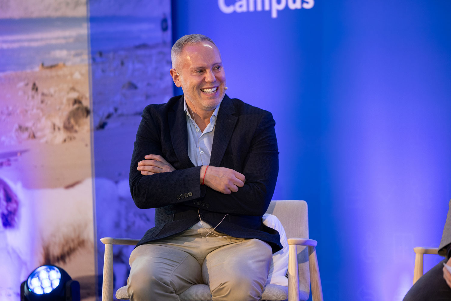 Panel discussion with guest speakers including Monica Galetti and Rob Rinder at the Booking.com Manchester event