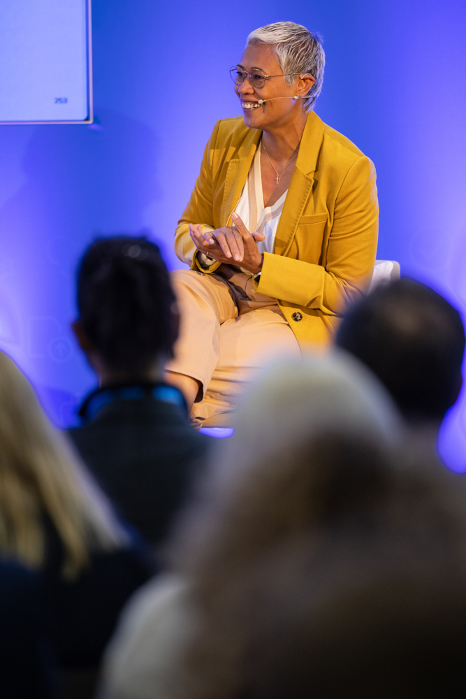 Panel discussion with guest speakers including Monica Galetti and Rob Rinder at the Booking.com Manchester event