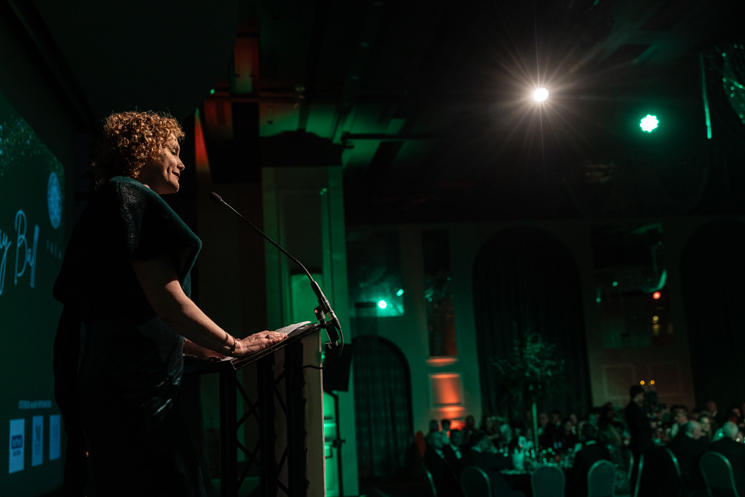 Emerald green event styling at an event in Manchester photographed by ER Event Photography