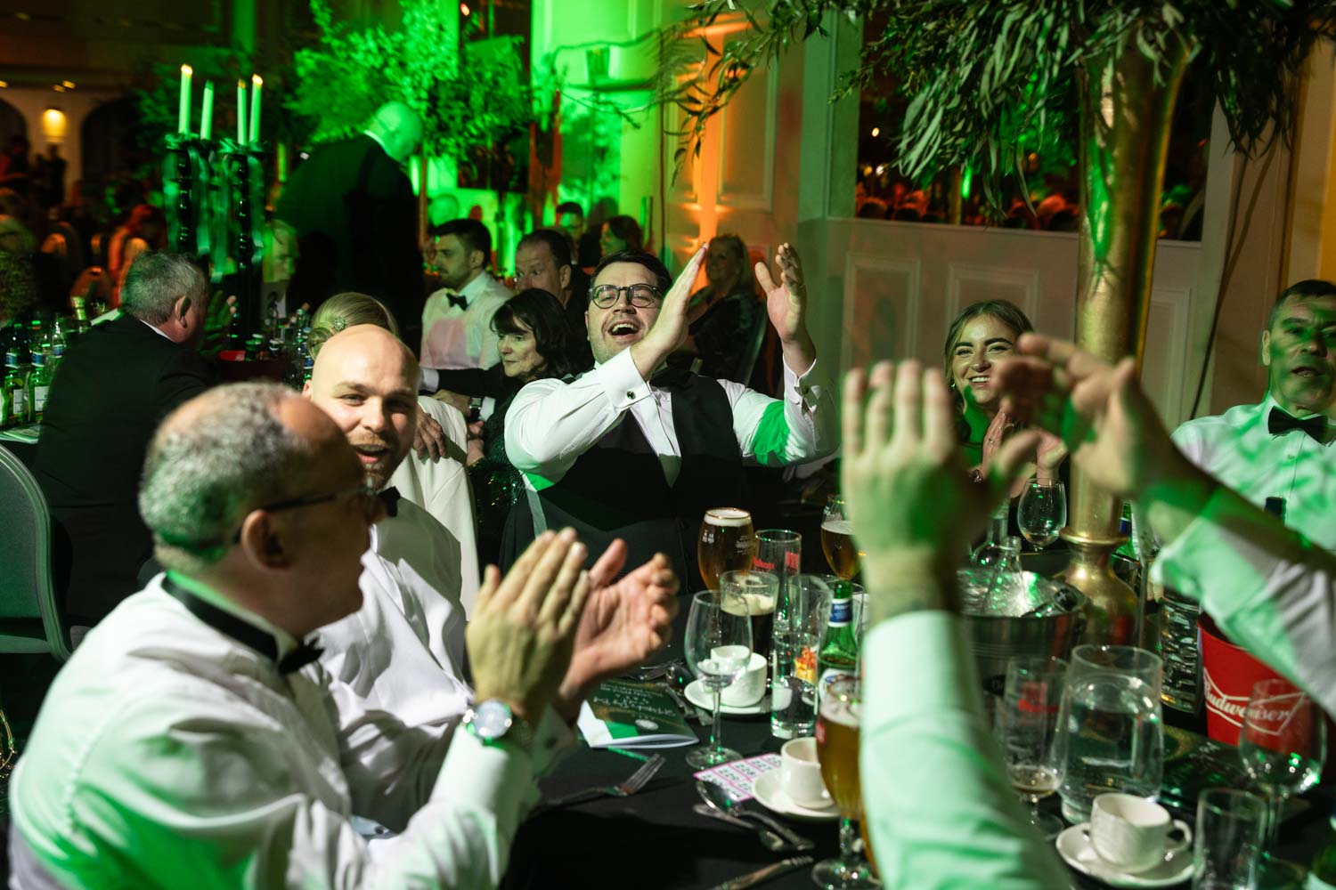 Emerald green event styling at an event in Manchester photographed by ER Event Photography