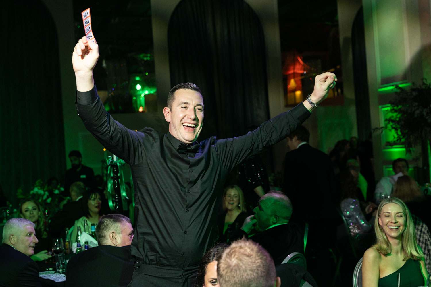 Emerald green event styling at an event in Manchester photographed by ER Event Photography