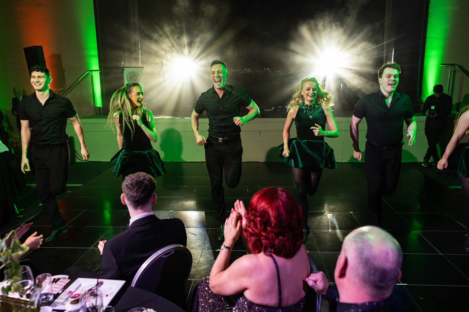 Emerald green event styling at an event in Manchester photographed by ER Event Photography