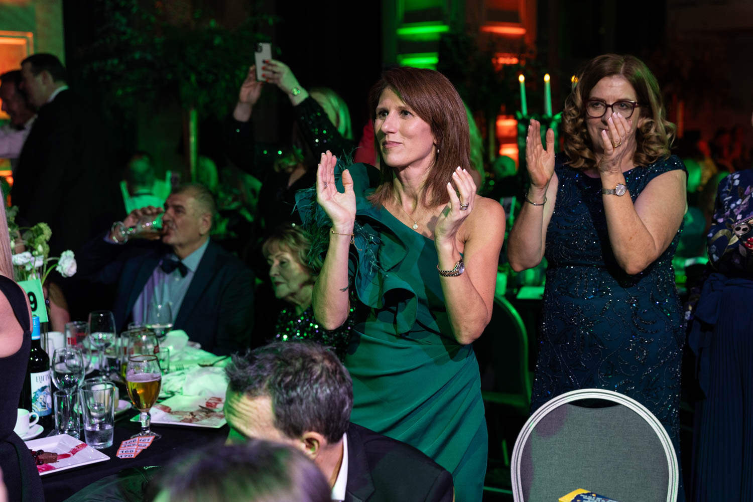 Emerald green event styling at an event in Manchester photographed by ER Event Photography