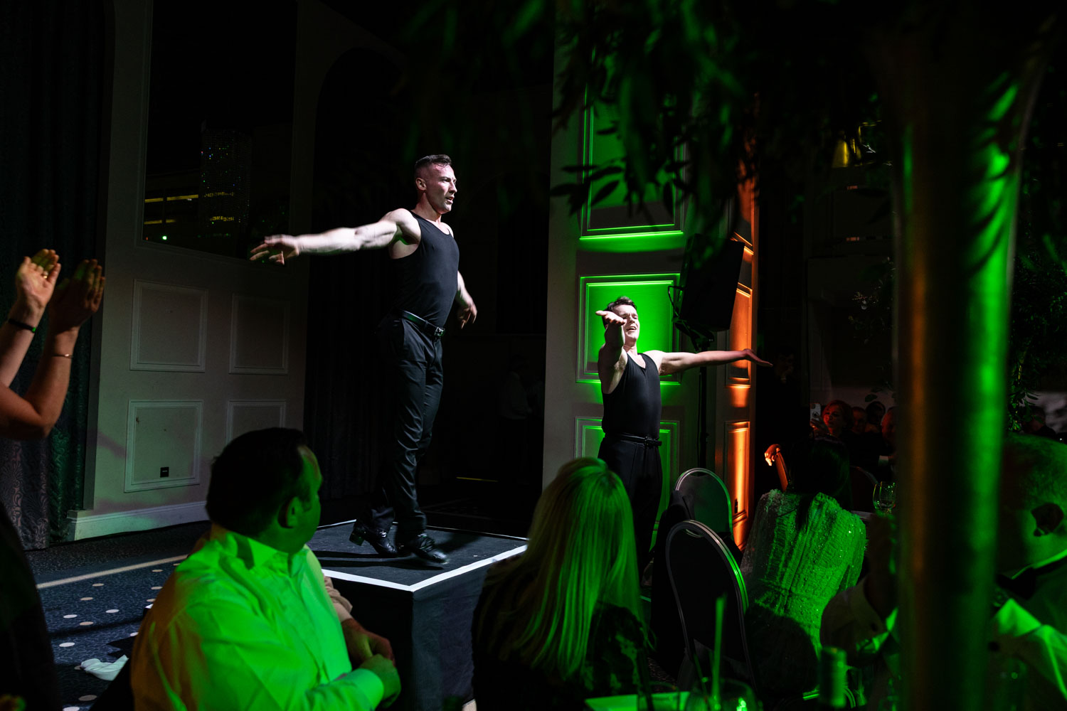 Emerald green event styling at an event in Manchester photographed by ER Event Photography