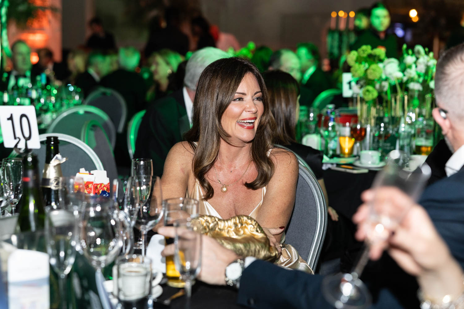 Emerald green event styling at an event in Manchester photographed by ER Event Photography