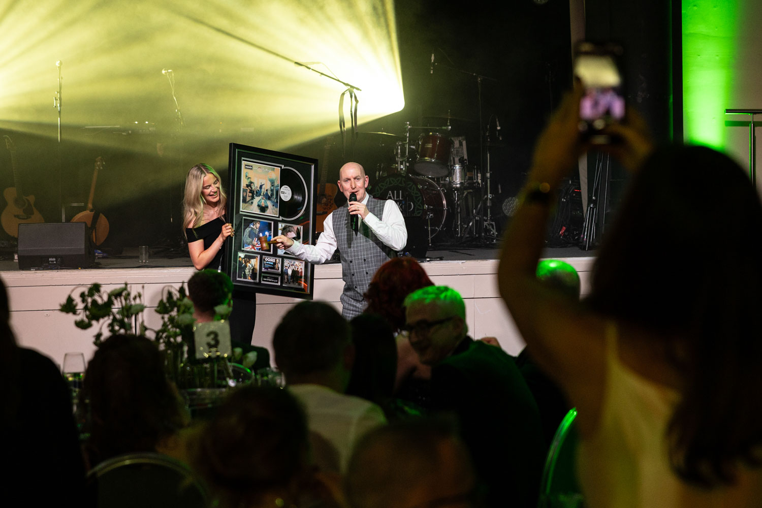 Emerald green event styling at an event in Manchester photographed by ER Event Photography