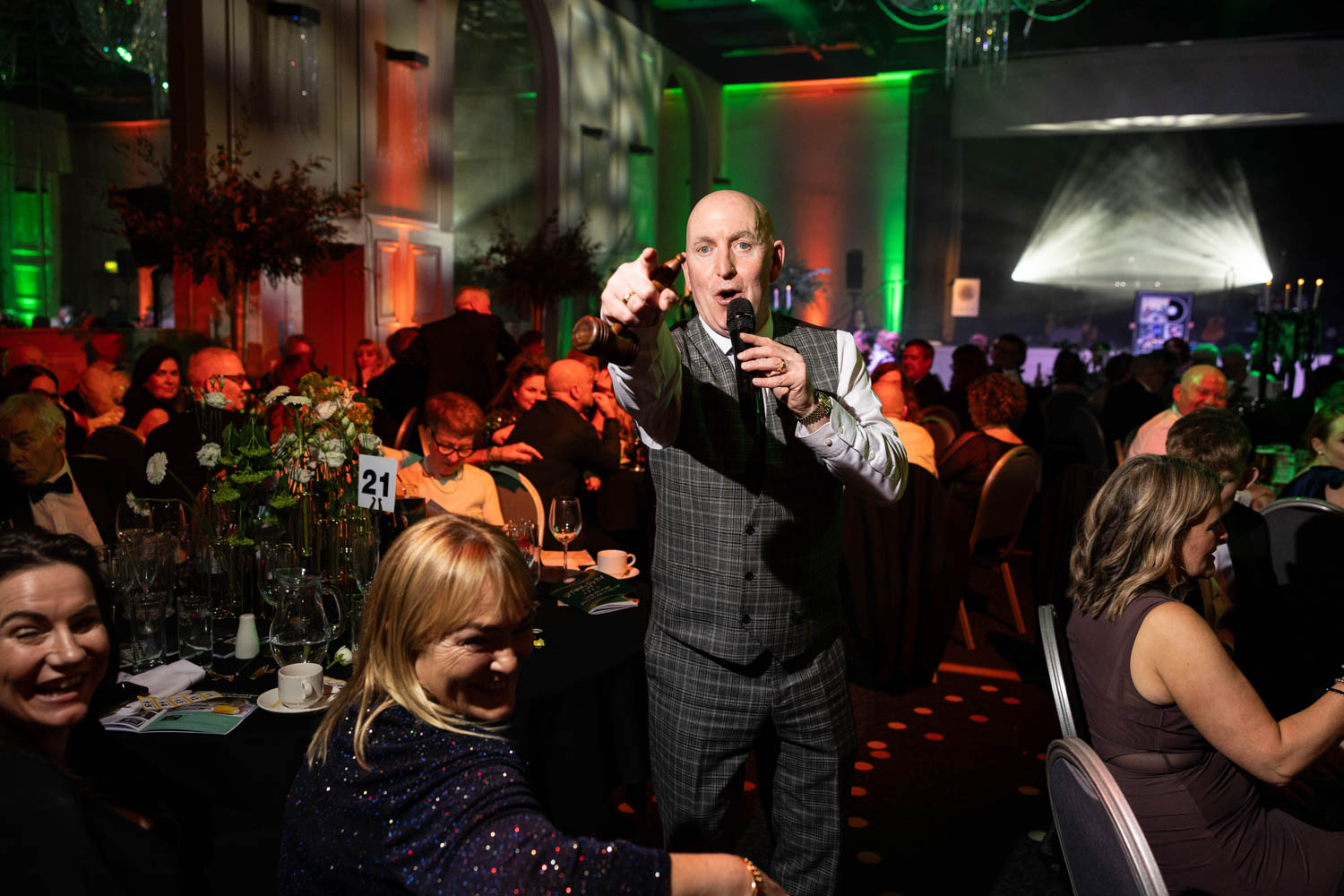 Emerald green event styling at an event in Manchester photographed by ER Event Photography