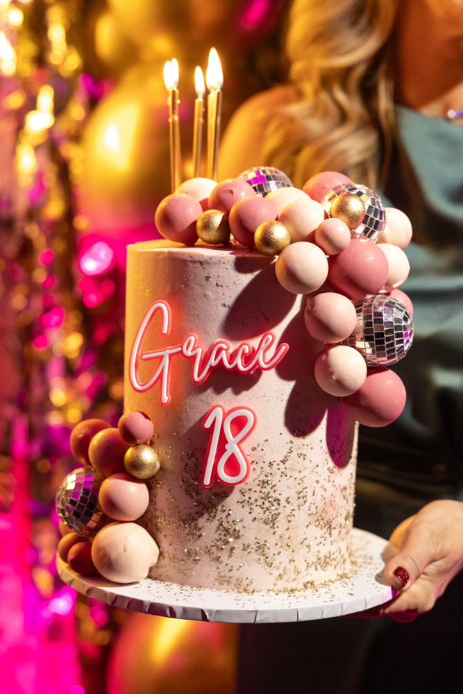 Grace is 18 and her pink birthday party with gold accents in Altrincham photographed by ER Event Photography